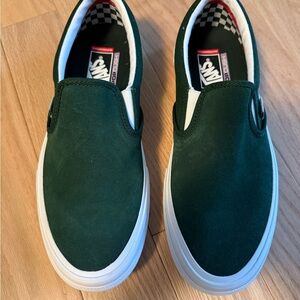 Vans Men's Forest Green Slip-On Sneakers